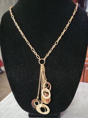 Style & Co. Gold-Tone Multi Ring Tassel Necklace - Women Jewelry
